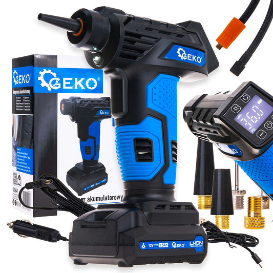 Compresor auto fara fir, 12 V, afisaj LCD, 0.2-10.3 bar, Geko G80649