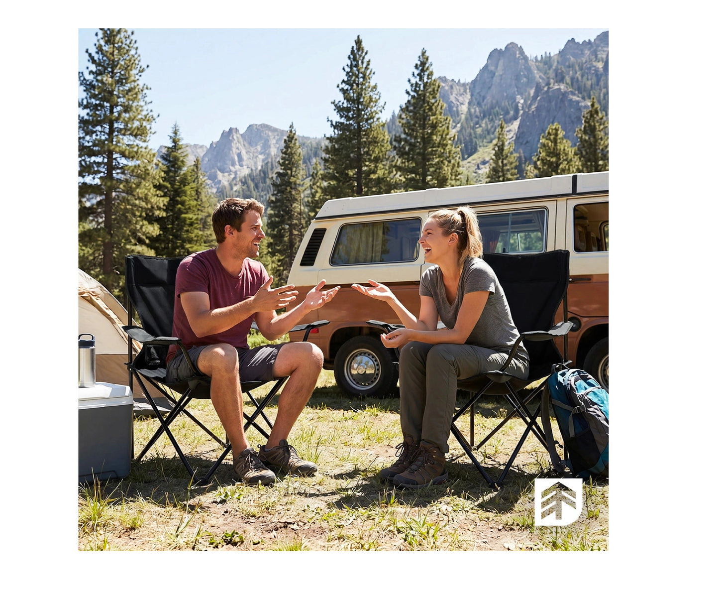 Scaun pliabil pentru camping  EpiFit GO100, negru, capacitate maxima 120 kg, MalTec 114248