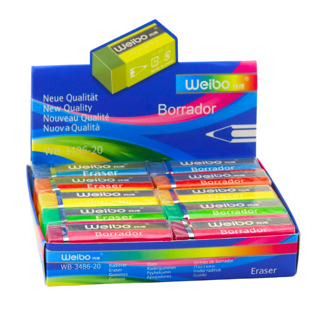 Guma de sters Weibo WB-3486-20, diferite culori, 6 cm, Lean 22413