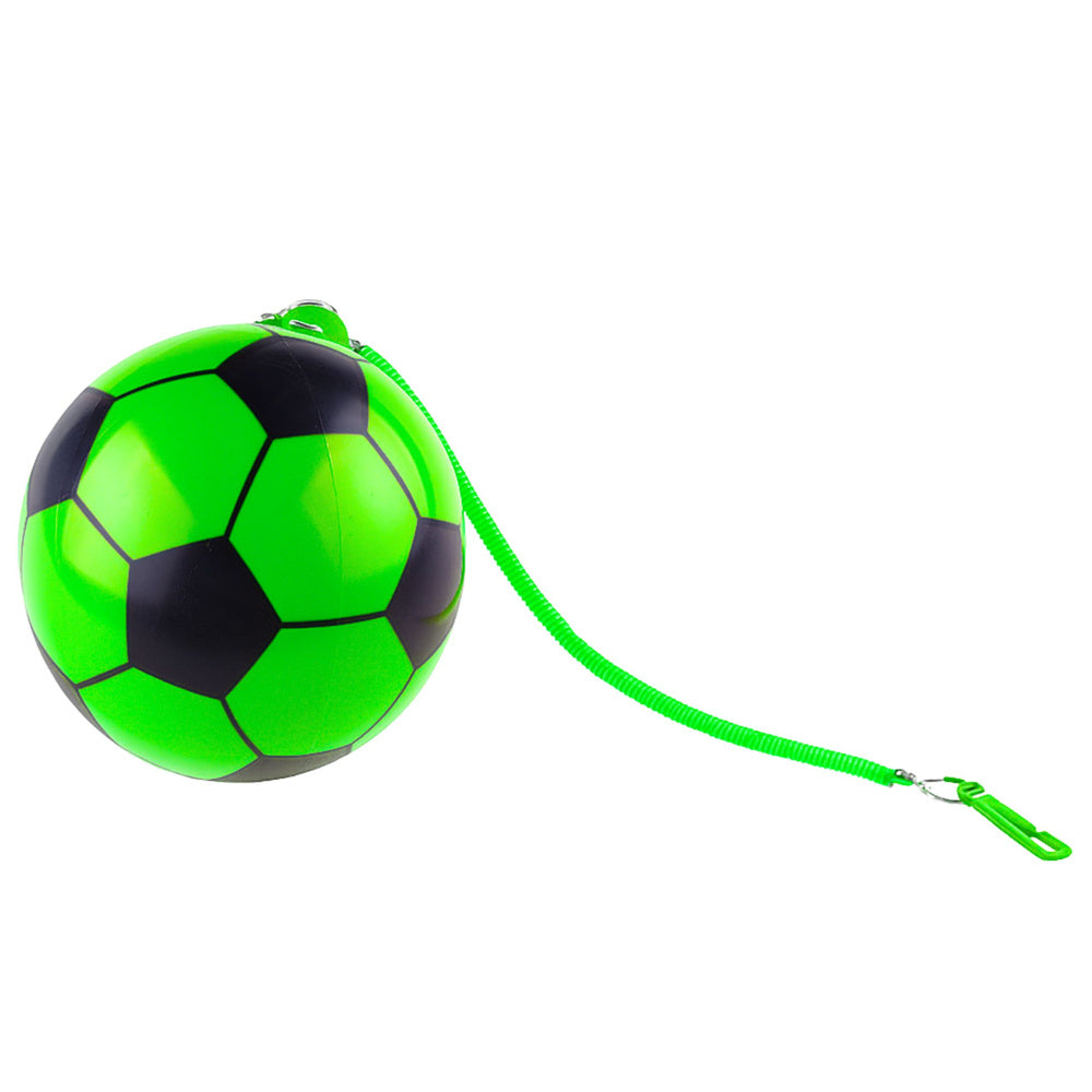 Minge de fotbal din cauciuc cu maner, verde, 22 cm, Lean 27224