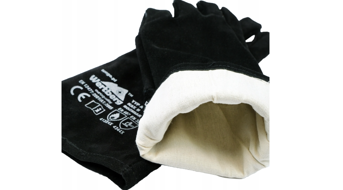 Manusi de sudura din piele Wertberg RSW Black - Marimea 10 (L/XL), protectie termica, piele bovina, Harder HD1774