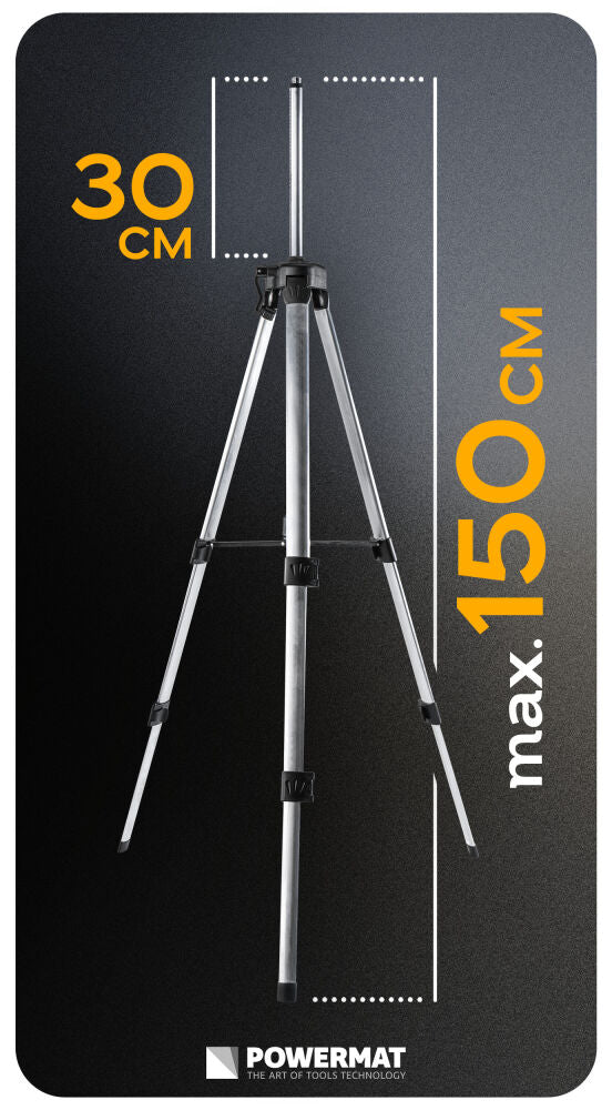 Trepied pentru nivela laser PM-SPLK-1.5M, 52–150 cm, Powermat PM1586