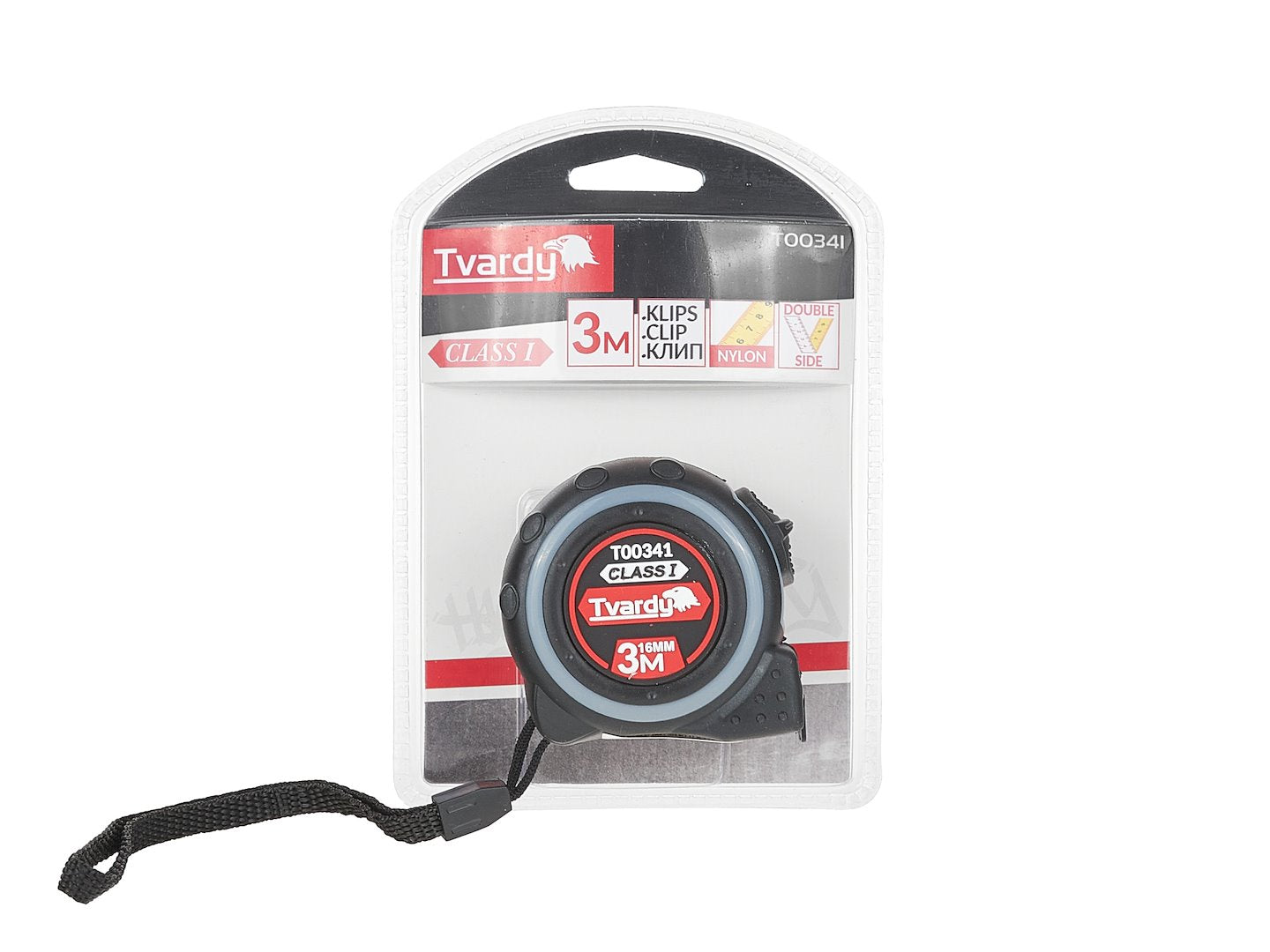 Ruleta cu 2 fete, 3 m x 16 mm, clasa I, Tvardy T00341