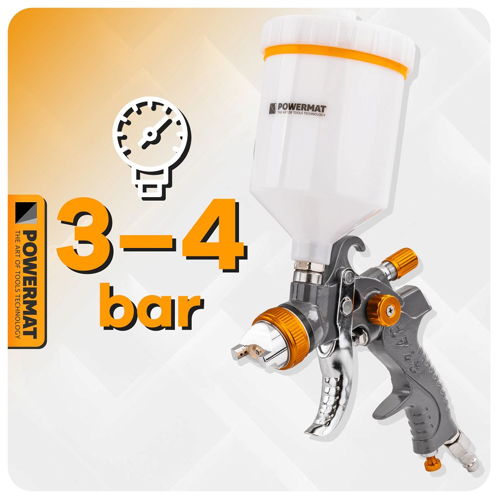 Pistol de vopsit HVLP PM-PDM-170TZ, 600 ml, 170 l / min, Powermat PM1425