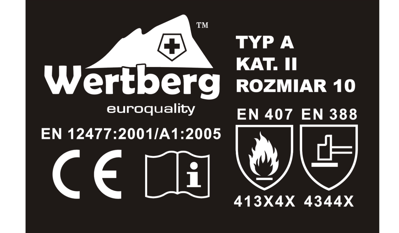 Manusi de sudura din piele Wertberg RSW Black - Marimea 10 (L/XL), protectie termica, piele bovina, Harder HD1774