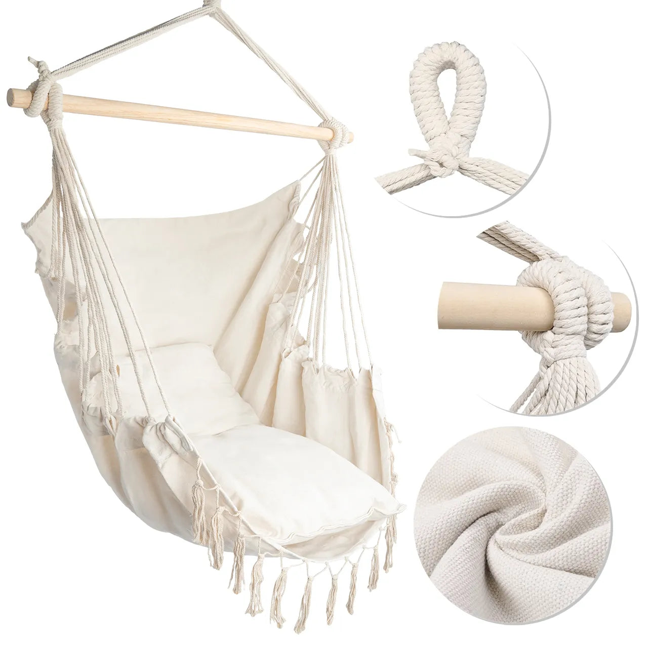 Balansoar de gradina suspendat, 60 x 60 cm, bej, MalTec 112863