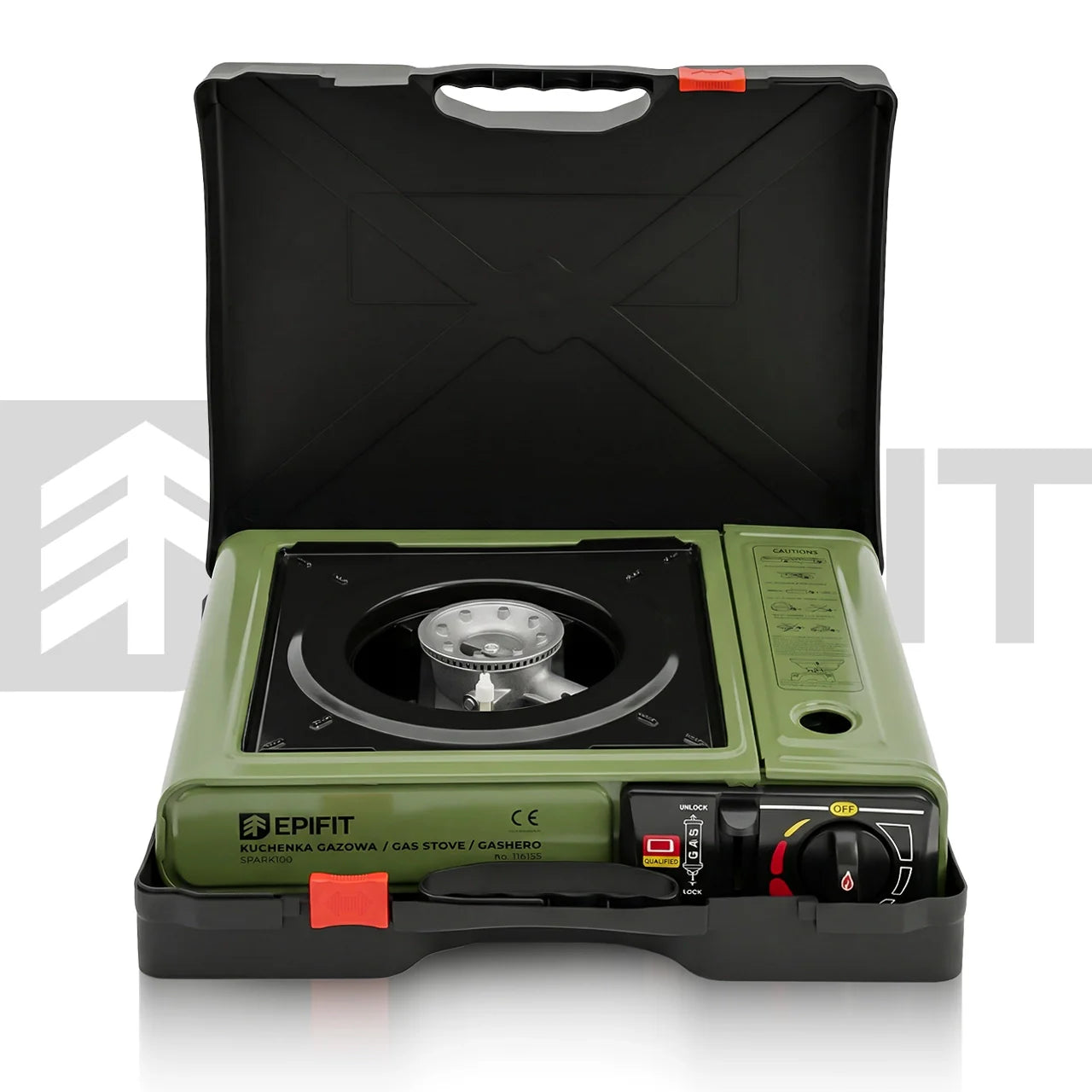 Aragaz pentru camping cu 1 arzator SPARK100, verde, MalTec 114159