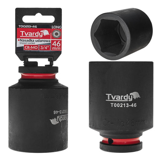 Cheie tubulara de impact in 6 puncte 3 / 4", 46 mm, Cr-Mo, Tvardy T00213-46