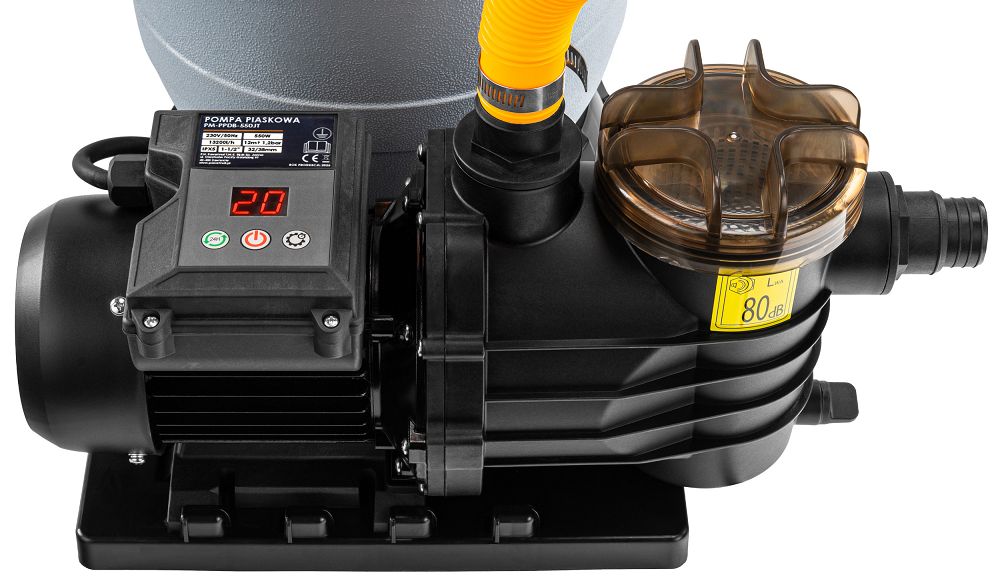 Pompa de nisip pentru piscina PM-PPDB-550JT, afisaj LCD, 13200 l / h, 550 W, Powermat PM1483