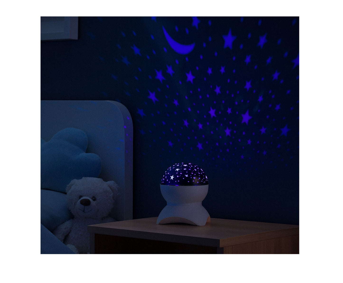 Lampa de veghe proiector de stele Bluetooth, 14 x 11 cm, alb, Lean 27716