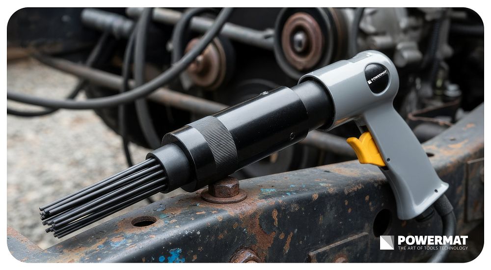 Ciocan pneumatic cu ace pentru rugina PM-PMI-19T, Powermat PM1463