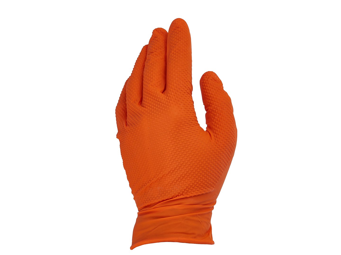 Manusi de protectie din nitril Solid Grip, portocaliu, marimea L, 50 bucati, Geko G75201-L