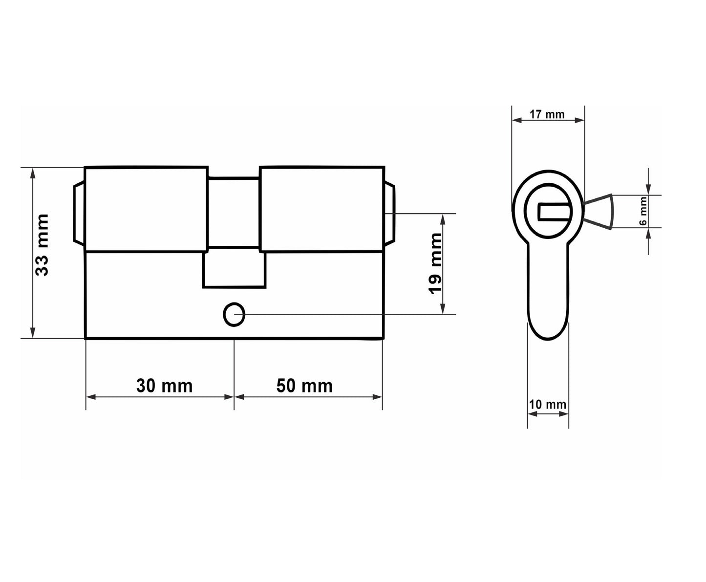 Butuc aluminiu Nickel, 30 / 50 mm, Tvardy T01375