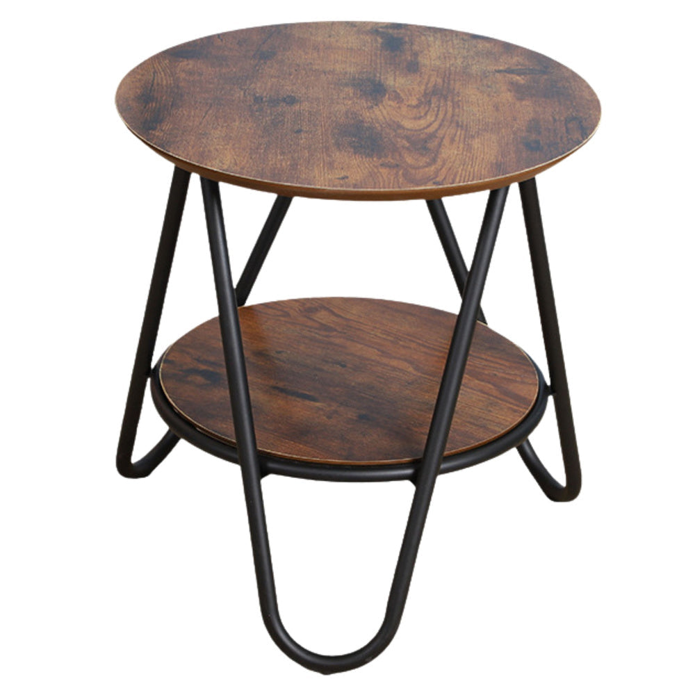 Set masute de cafea rotunde cu raft suplimentar, 40x42cm, Lean 26621