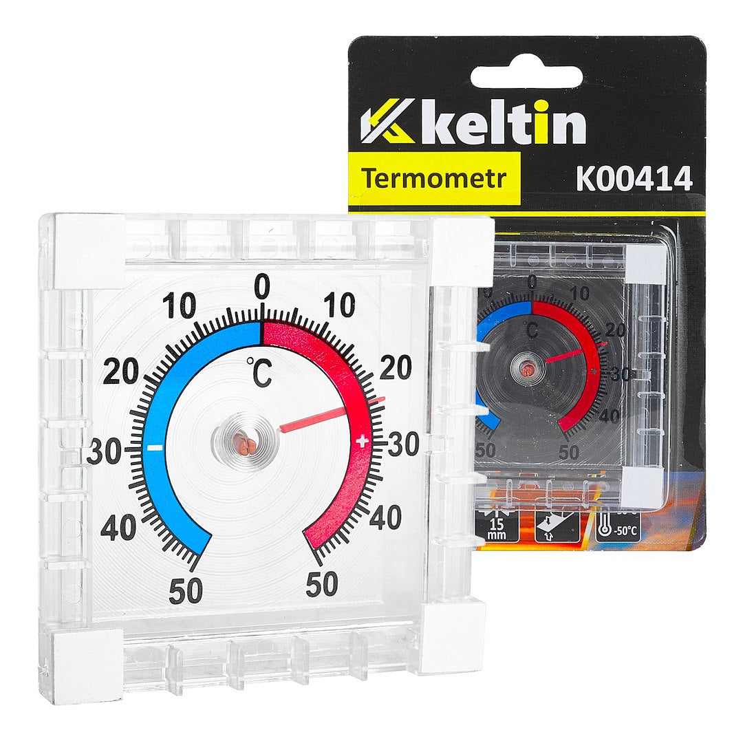 Termometru autoadeziv pentru fereastra, 75 x 75 mm, Keltin K00414