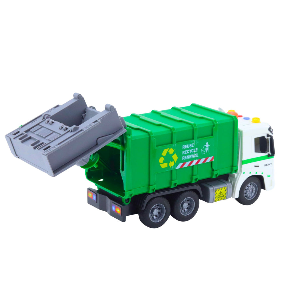 Camion de gunoi, efecte sonore si luminoase, verde, Lean 27532