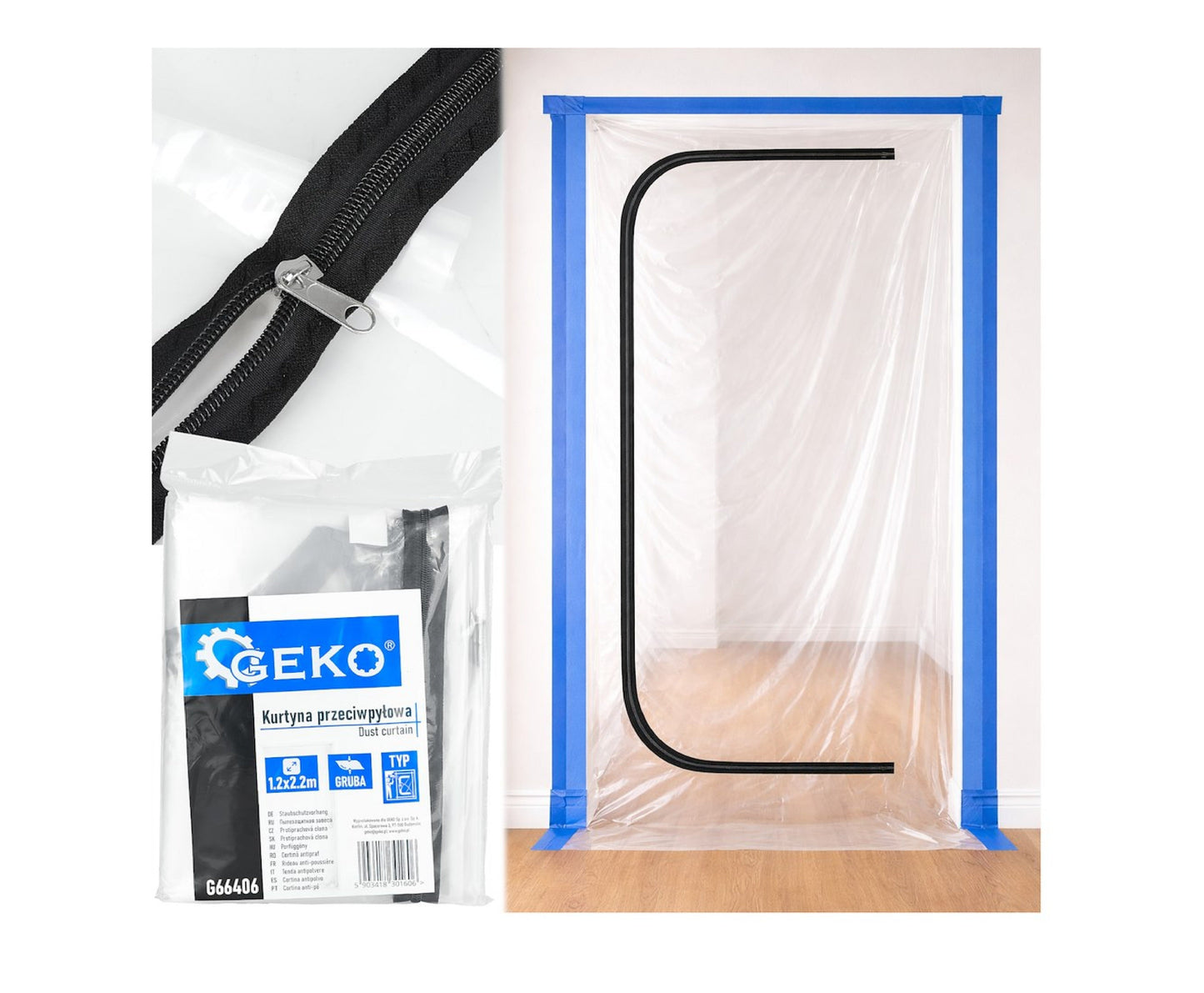 Folie anti-praf pentru constructii tip C, 220 x 120 cm, Geko G66406