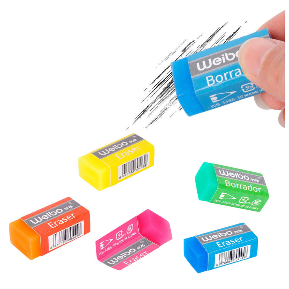 Guma de sters Weibo WB-3486-20, diferite culori, 6 cm, Lean 22413