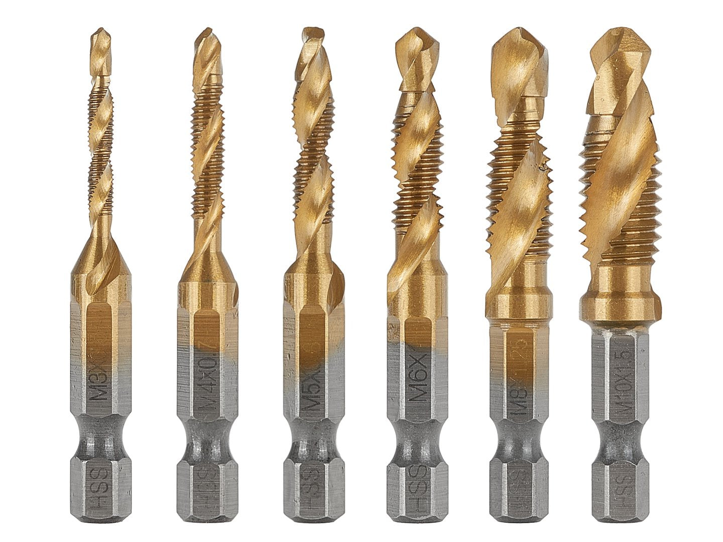 Set burghie HSS HEX M3-M10, 6 bucati, Geko G38136