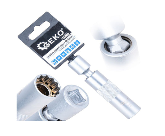 Cheie tubulara articulata pentru bujii, 16 mm, 3 / 8", Cr-V, Geko G13503