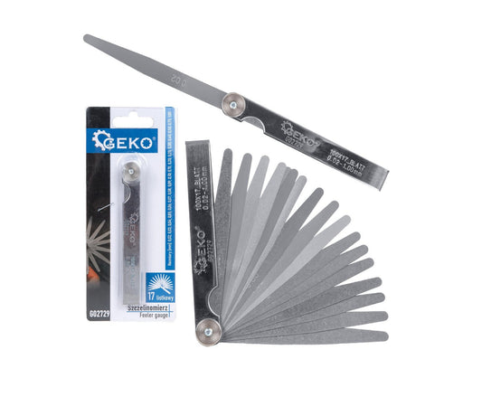 Set lere grosime, 0,02-1 mm, 17 bucati, Geko G02729