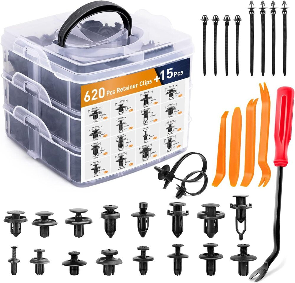Set clipsuri universale 16 dimensiuni, 620 bucati, Lean 20815
