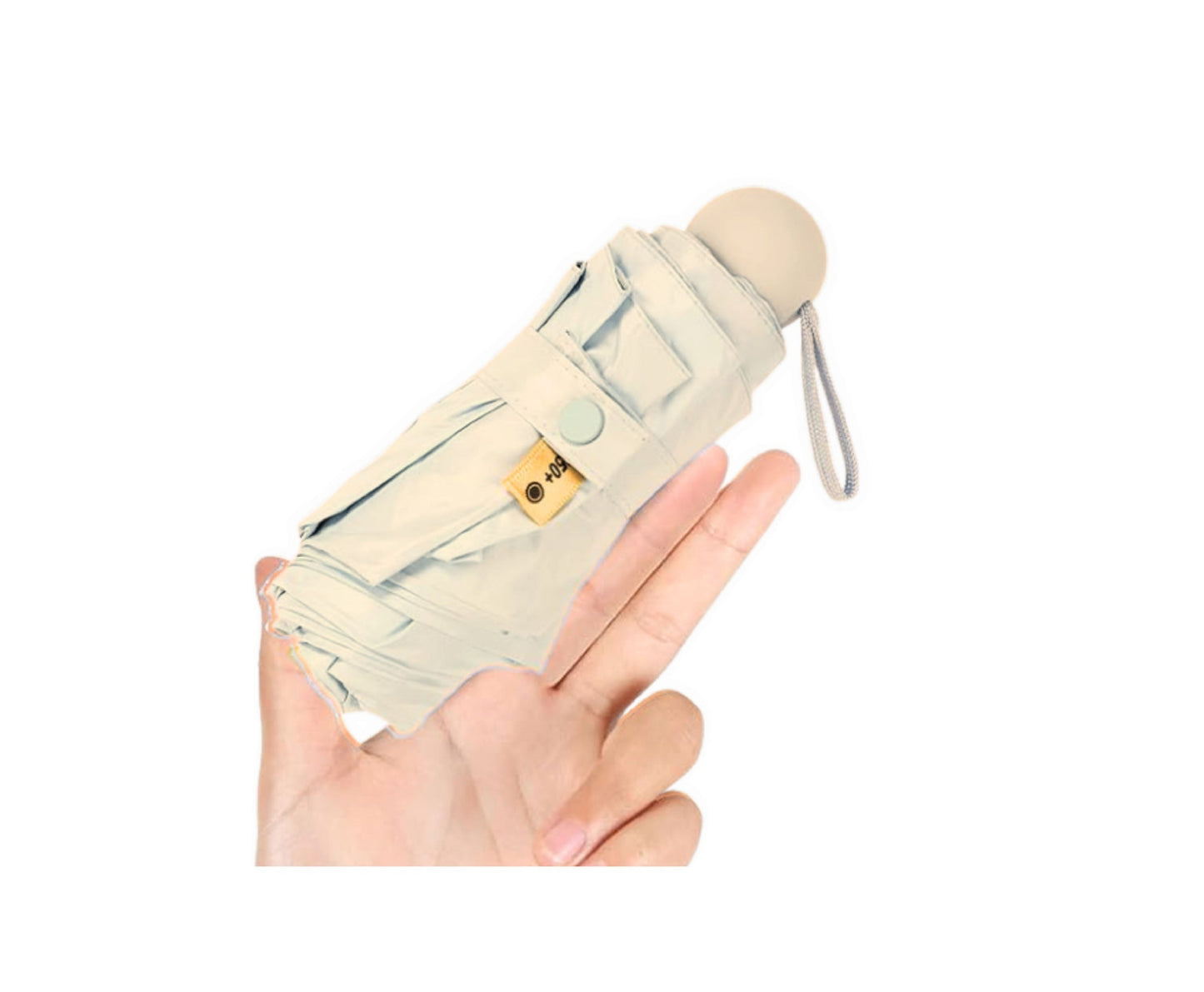 Umbrela pliabila cu protectie UV UPF 50+, 90 cm, husa bej, Lean 27698