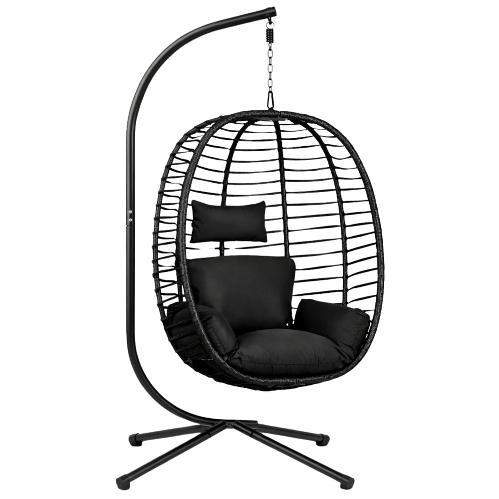 Balansoar suspendat de gradina Cocoon, negru, 194 cm, Lean 30646