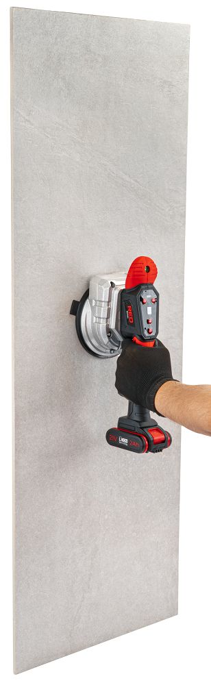 Ventuza vibranta pentru gresie, capacitate maxima 100 kg, 150 mm, Red Technic RTAPW0155