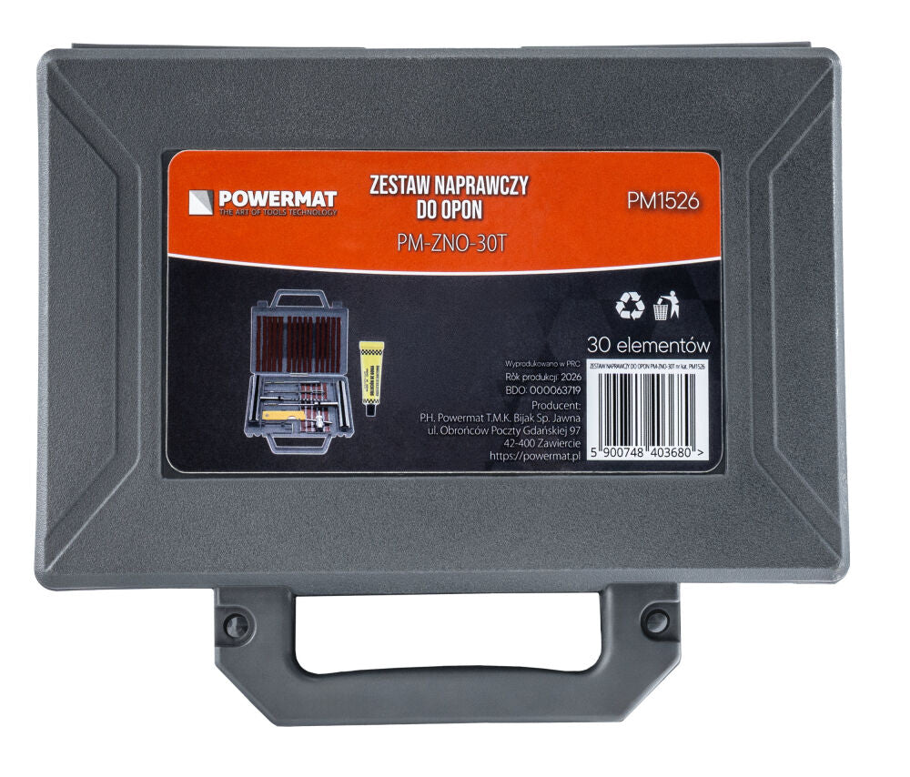 Kit reparare anvelope auto PM-ZNO-30T, 30 piese, Powermat PM1526