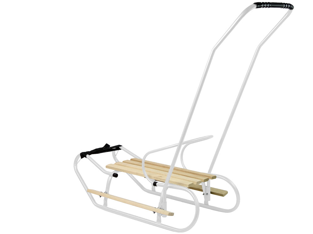 Sanie cu impingator, cadru de metal, alb, 83 x 38 cm, Lean 13364