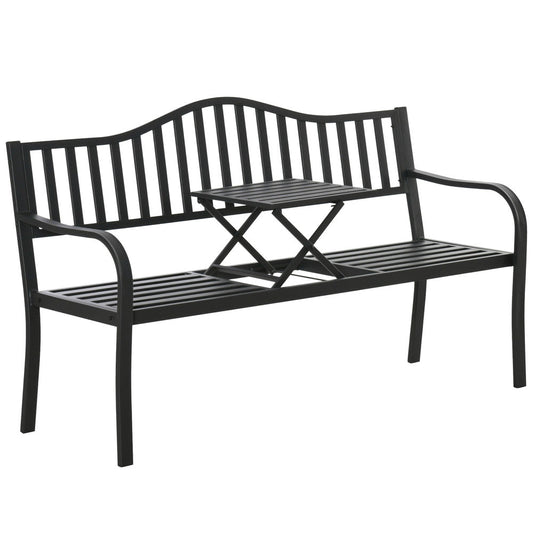 Banca de gradina metalica cu masuta de cafea, 150 cm, Lean 29324