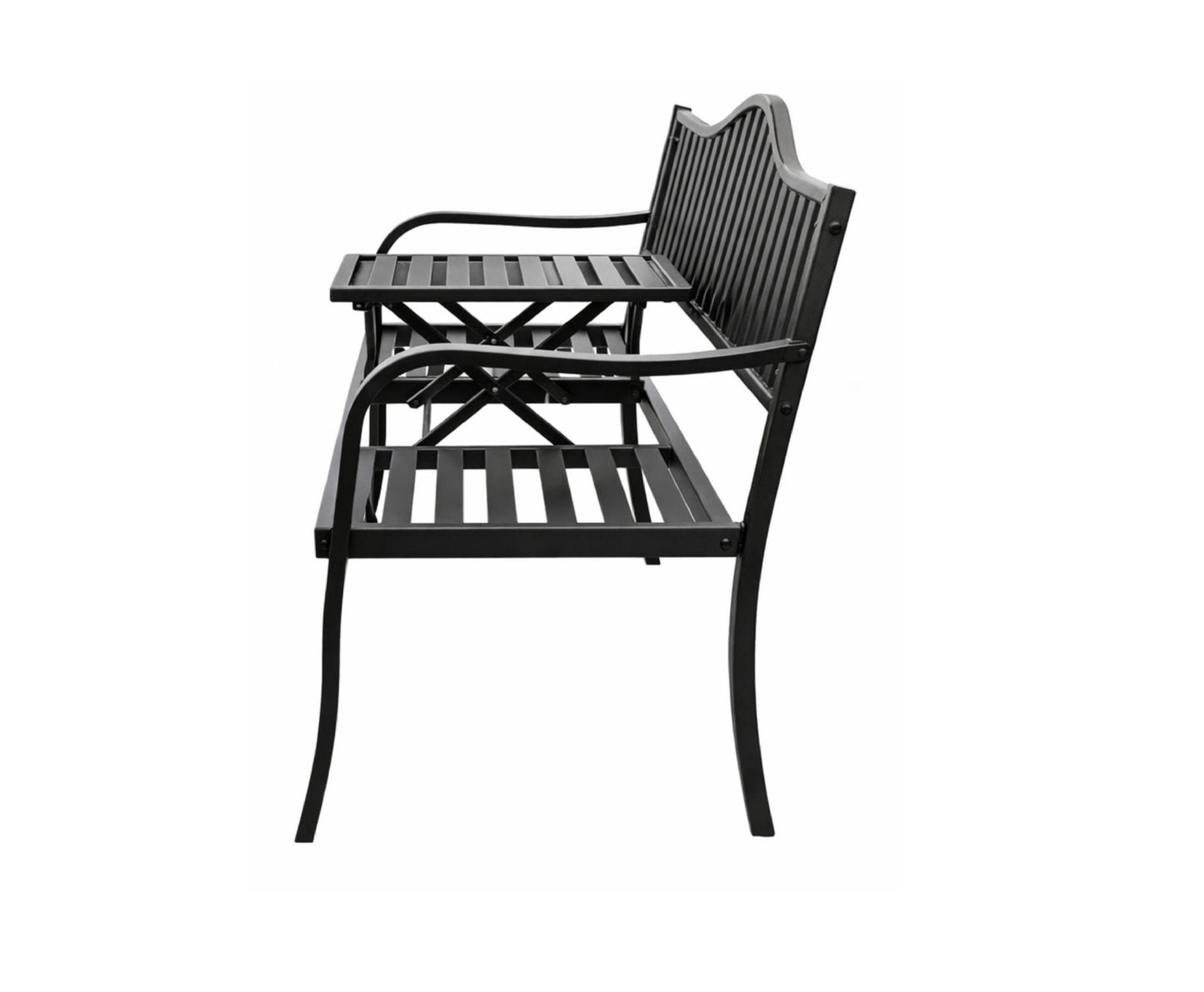 Banca de gradina metalica cu masuta de cafea, 150 cm, Lean 29324