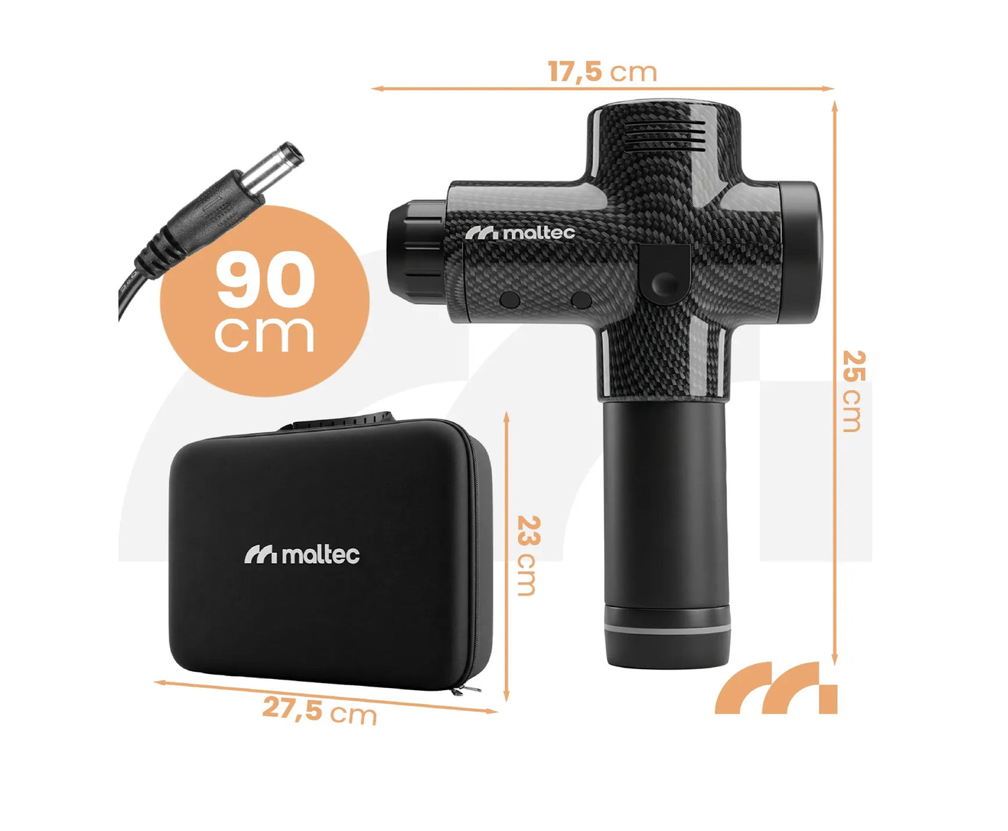 Pistol de masaj cu capete 10 capete interschimbabile, afisaj LCD, MalTec 113856