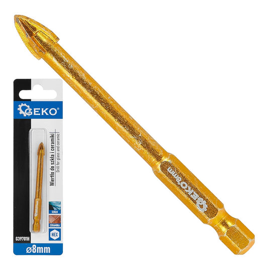 Burghiu pentru sticla si ceramica HEX, 8 mm, Geko G39701H
