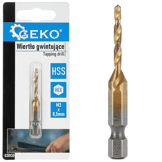 Burghiu HSS HEX pentru filetat, m3 X 0,5 mm, Geko G38130