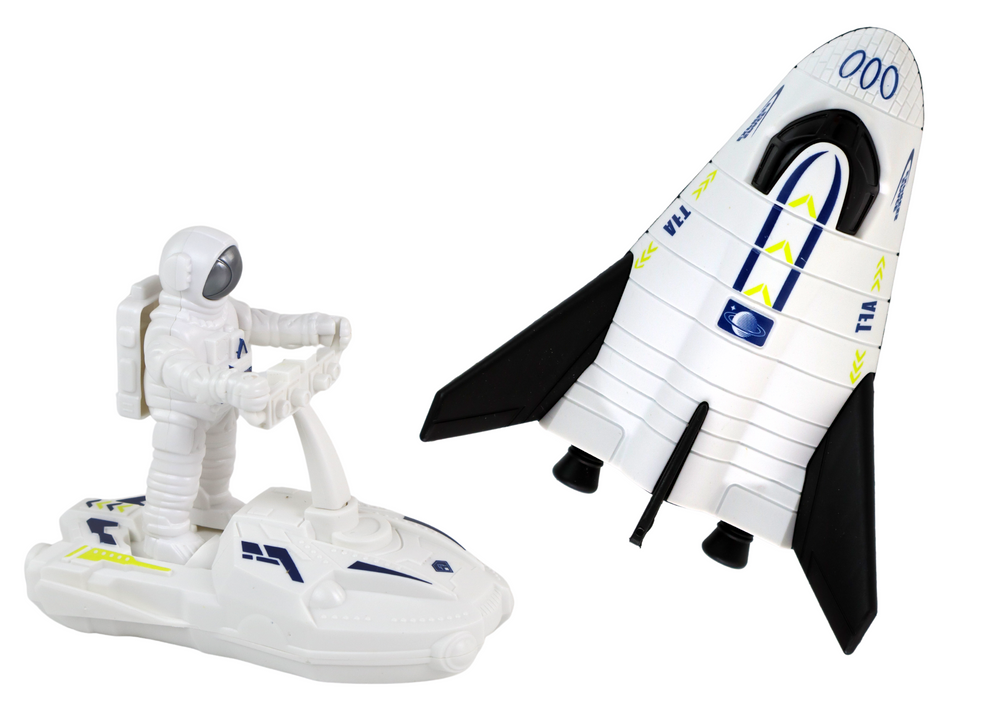 Set nava spatiala cu astronaut, 34 x 21 x 8 cm, alb, Lean 16576
