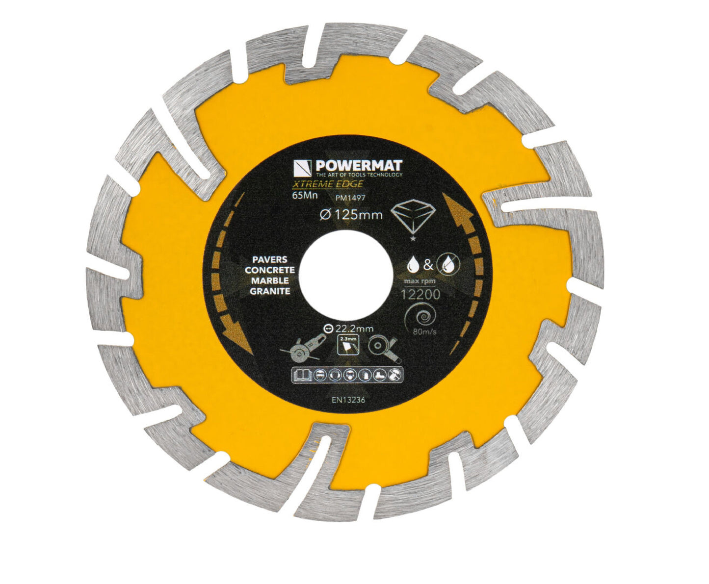 Disc diamantat segmentat PM-TDCS-1254T, 125 mm, Powermat PM1497