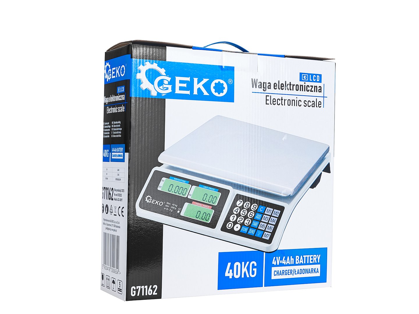 Cantar electronic digital, afisaj LCD, capacitate maxima 40 kg, Geko G71162