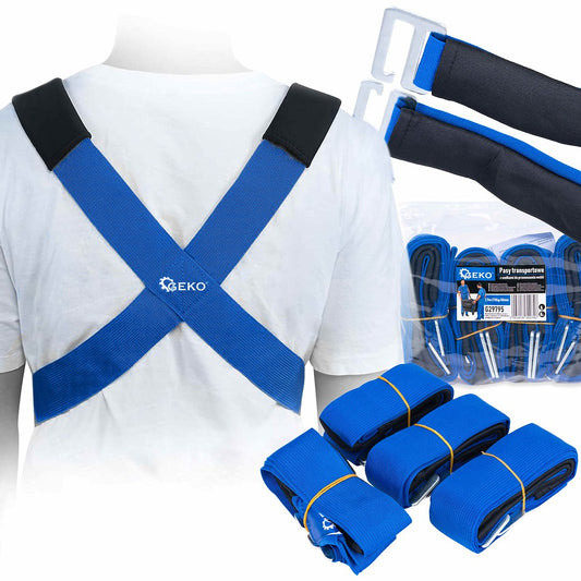 Set chingi pentru transport mobilier, 2.9 m x 50 mm, capacitate maxima 270 kg, 4 bucati, Geko G29795