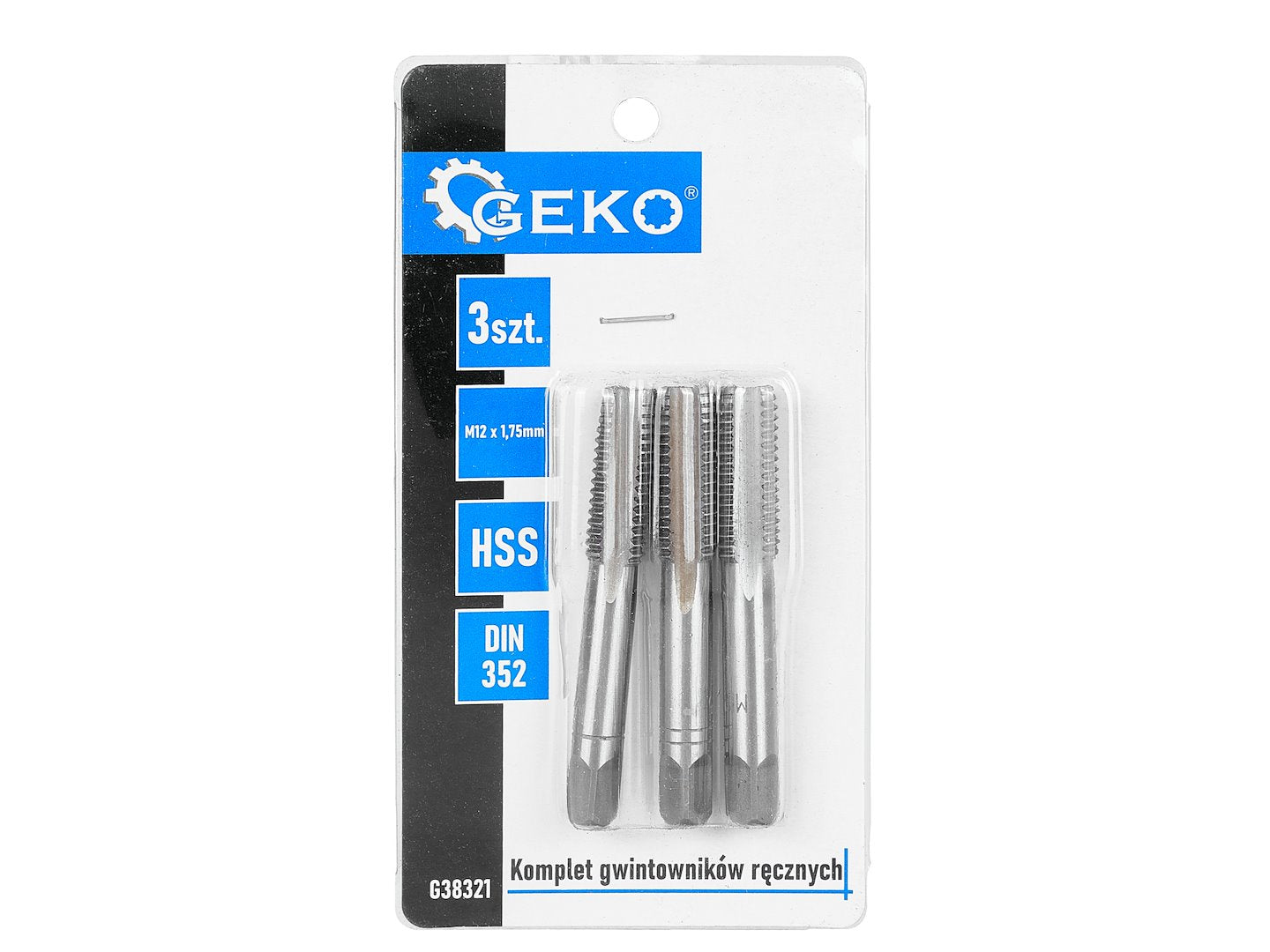 Set tarozi pentru filetare manuala, M12 x 1,75 mm, 3 bucati, Geko G38321