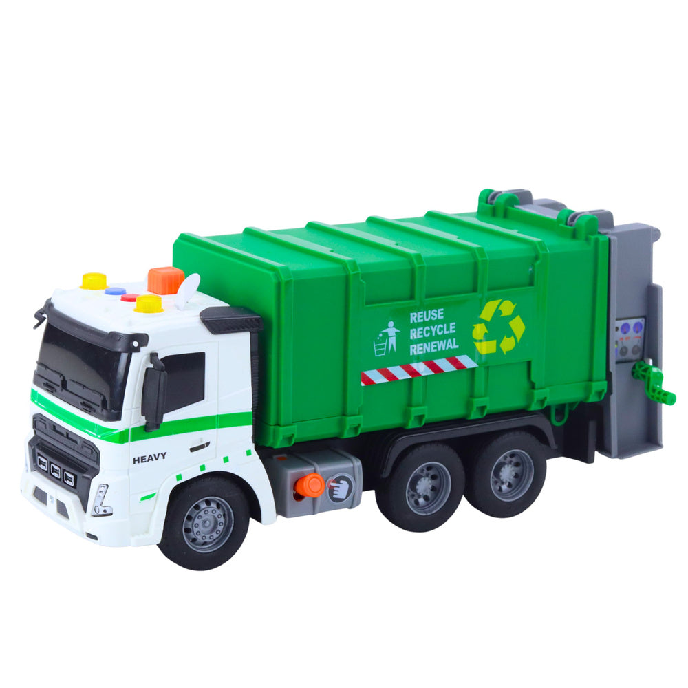 Camion de gunoi, efecte sonore si luminoase, verde, Lean 27532