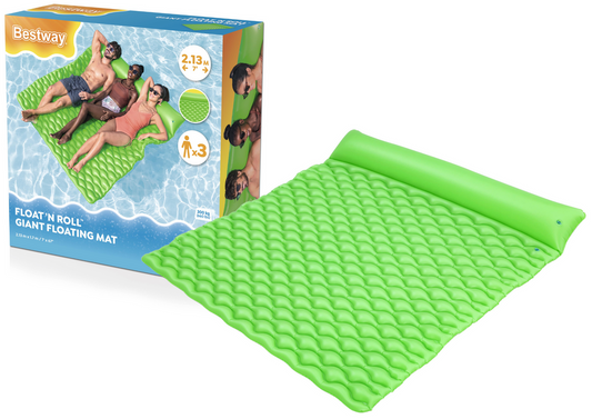Saltea de plaja gonflabila, 213 x 170 x 21 cm, PVC, verde, Bestway 21675