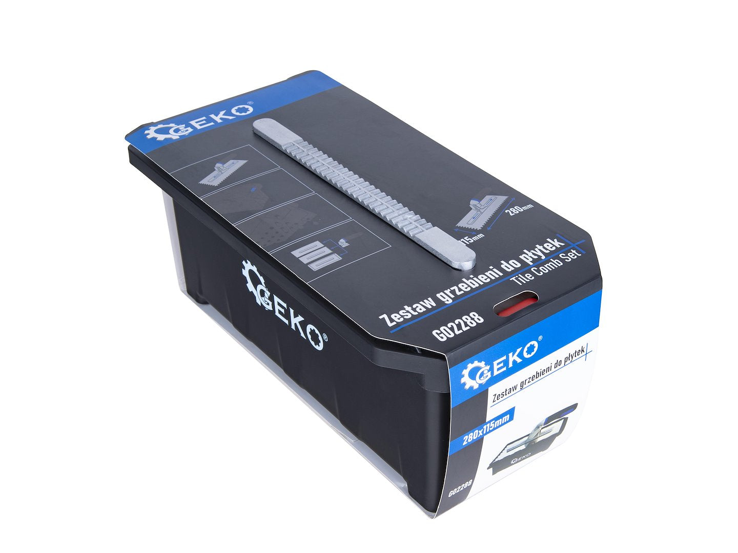 Set gletiere dintate, 280 x 115 mm, 8 bucati, Geko G02288