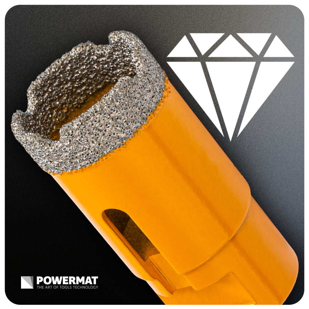 Carota diamantata pentru ceramica PM-DWK-30M14M, 30 mm, Powermat PM1572