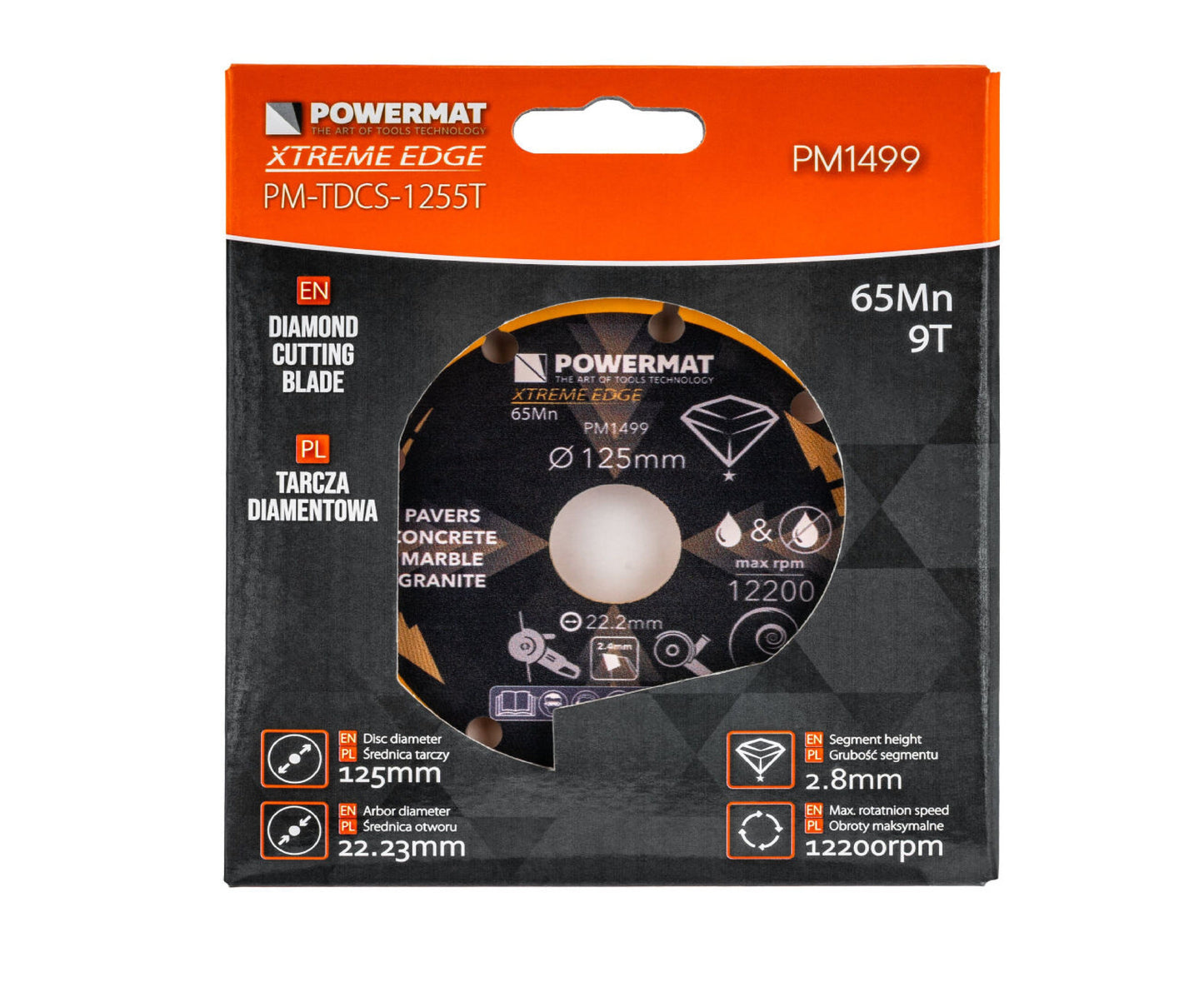 Disc diamantat segmentat PM-TDCS-1255T, 125 mm, Powermat PM1499