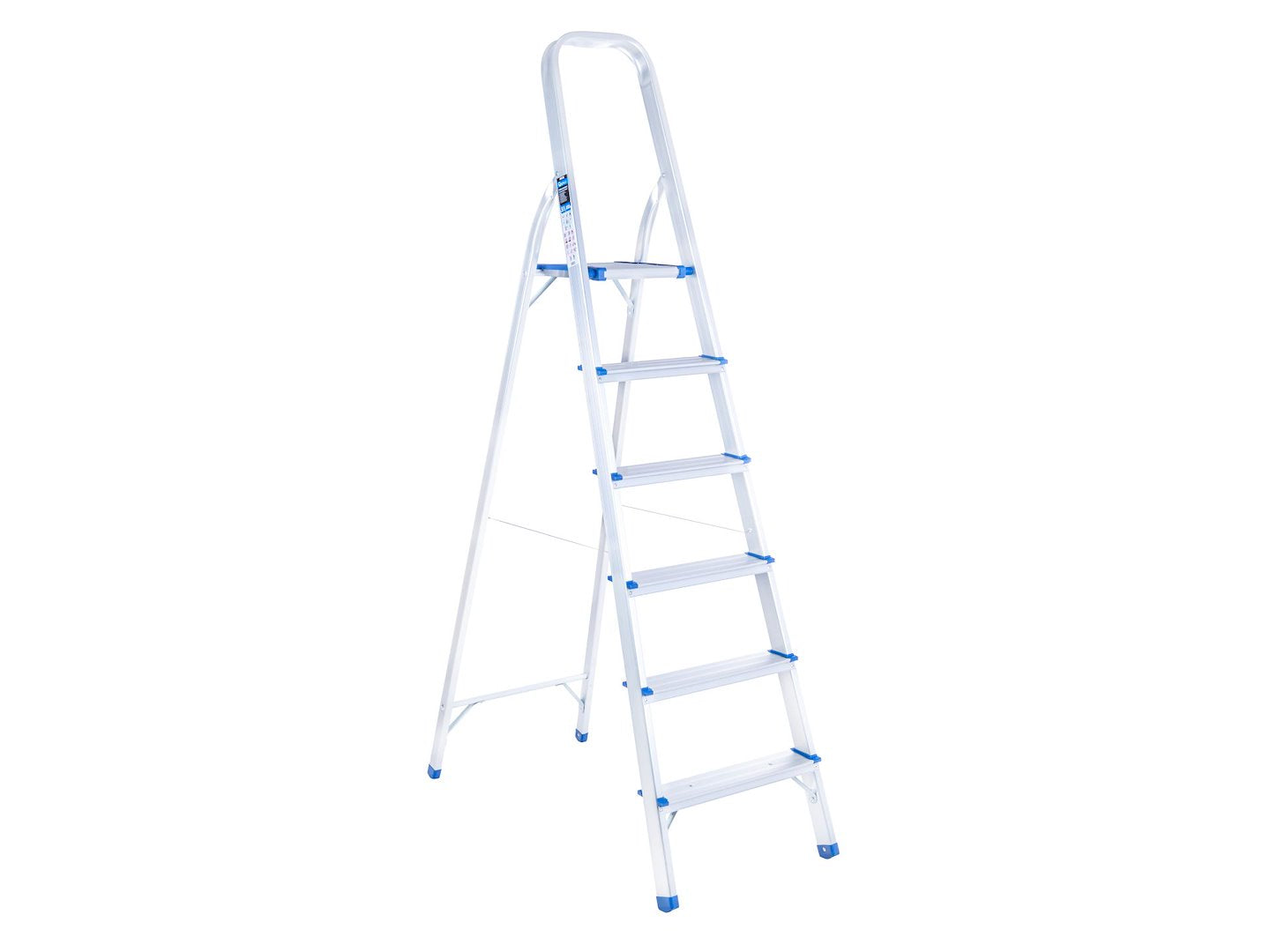 Scara pliabila din aluminiu cu 6 trepte, inaltime de lucru 3.19 m, capacitate maxima 150 kg, Geko G02418