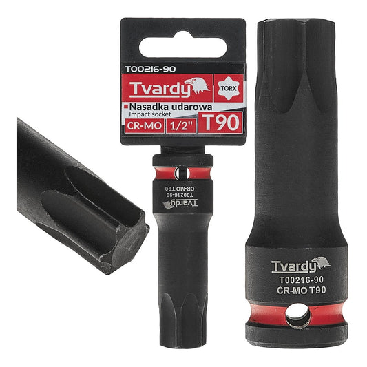 Cheie tubulara de impact TORX 1 / 2", T90, Cr-Mo, Tvardy T00216-90
