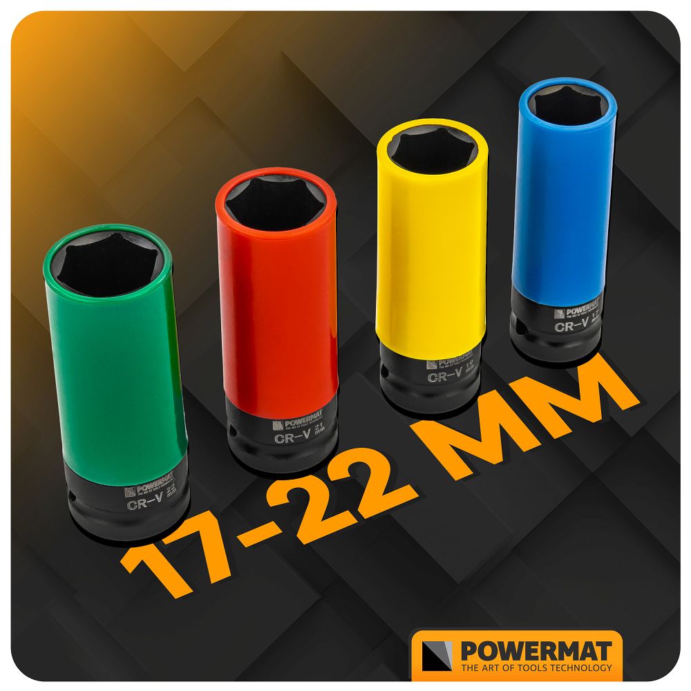 Set chei tubulare de impact PM-ZNU-1722T, 3 bucati, Powermat PM1379