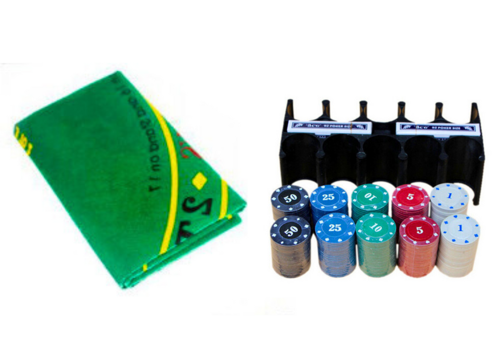 Set de joc Poker, 2 pachete de carti, jetoane si tabla de joc, Lean 20164